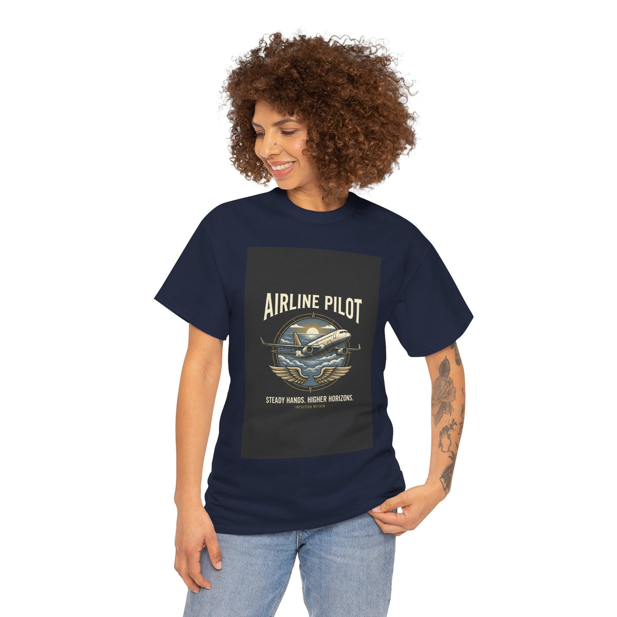 Steady Hands, Higher Horizons Airline Pilot T-Shirt