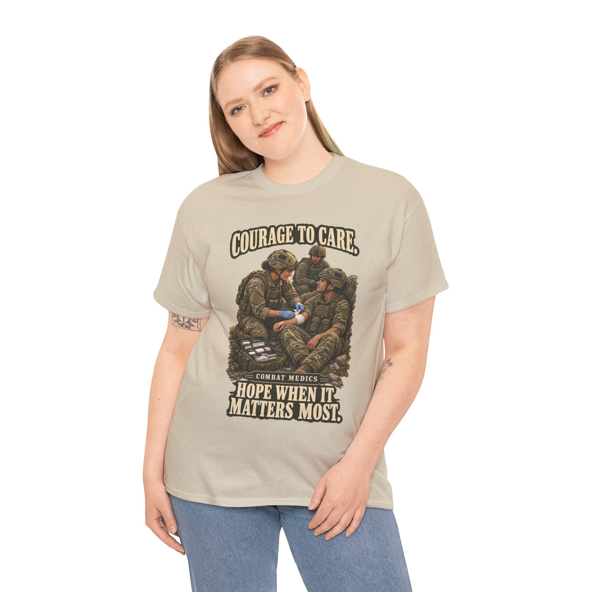 Courage to Care Combat Medic T-Shirt | Military Tribute