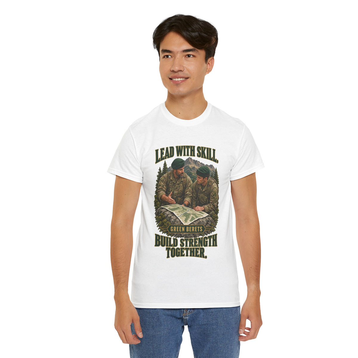 Green Berets Tribute T-Shirt | Lead with Skill, Build Strength Together