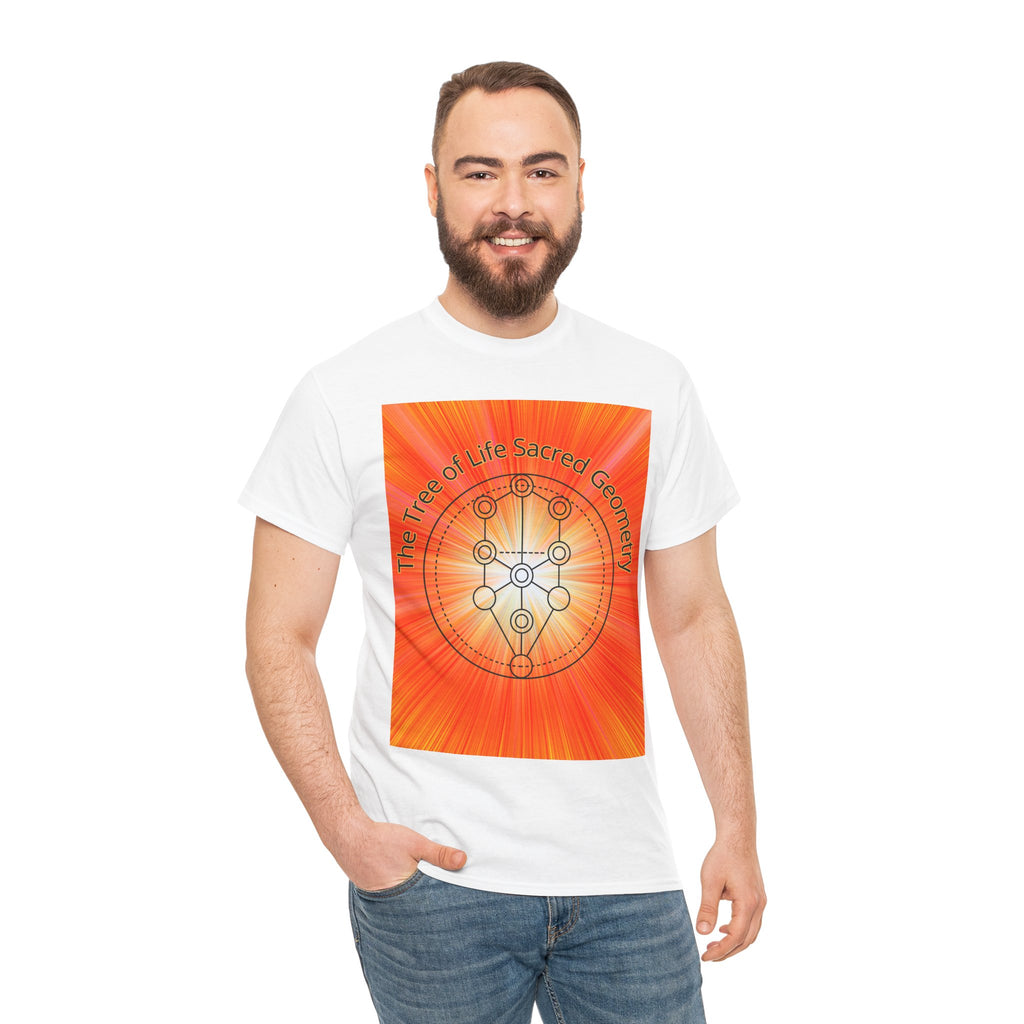 Tree of Life Sacred Geometry Tee – Orange Front Print | Intuition Within