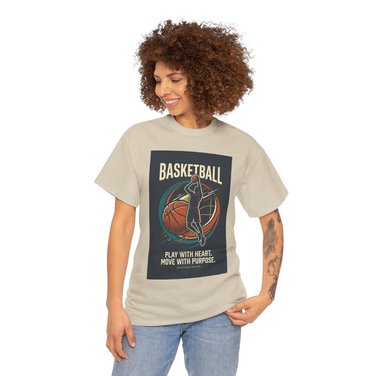 Play with Heart, Move with Purpose Basketball T-Shirt