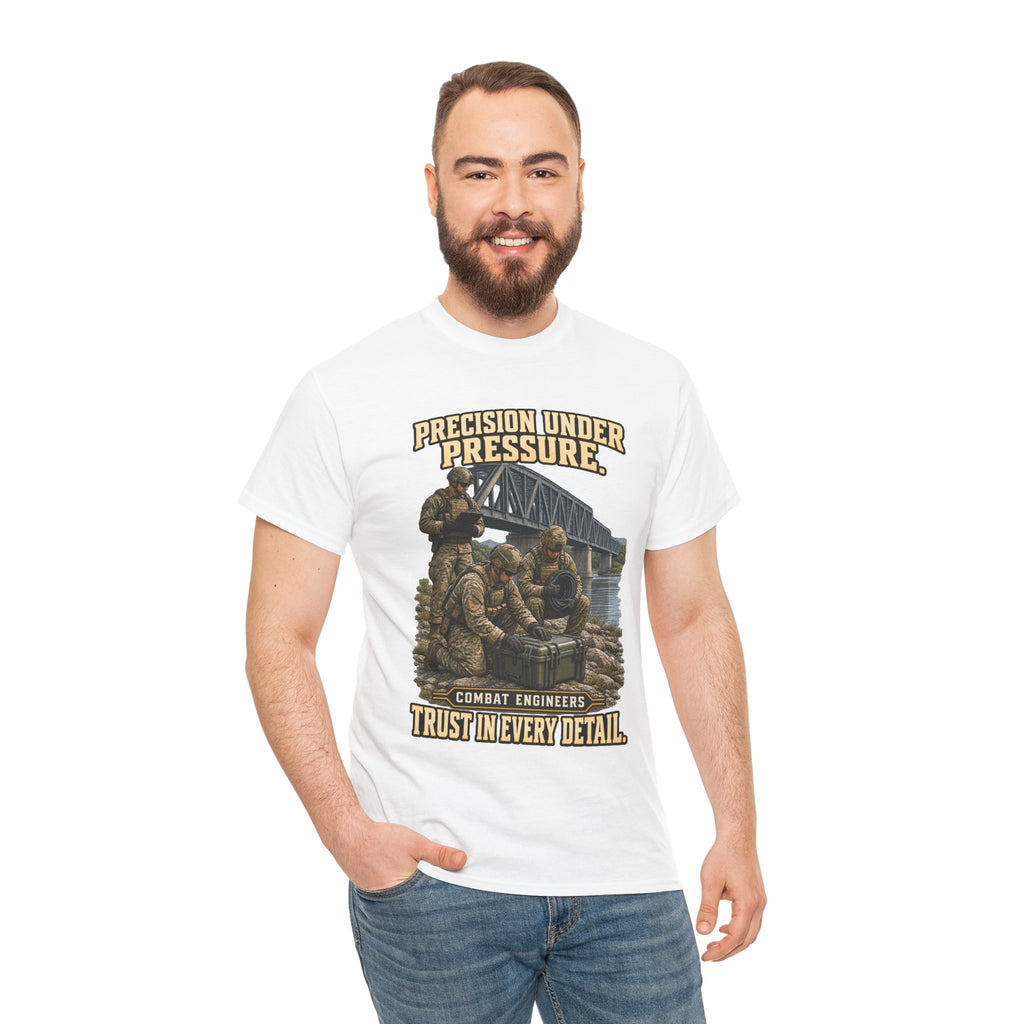 Precision Under Pressure Combat Engineer T-Shirt | Military Tribute