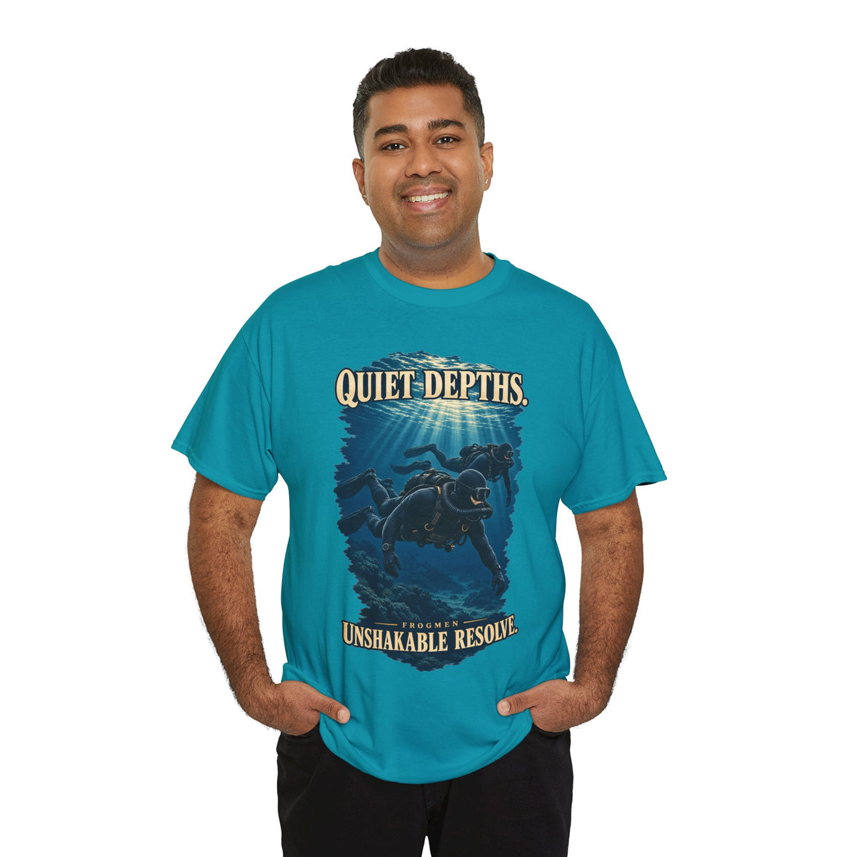 Quiet Depths, Unshakable Resolve T-Shirt | Military Diver Tribute