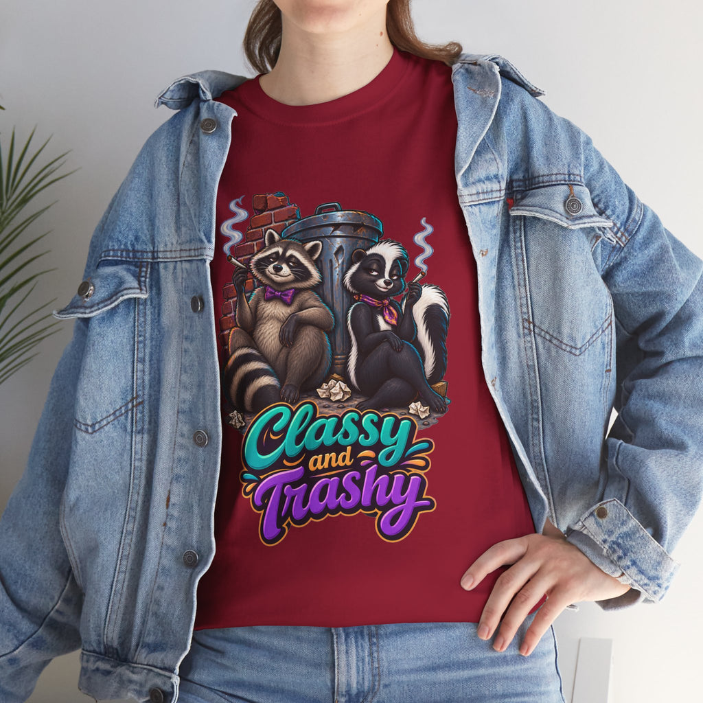 Classy and Trashy Raccoon T-Shirt | Trash Panda Humor