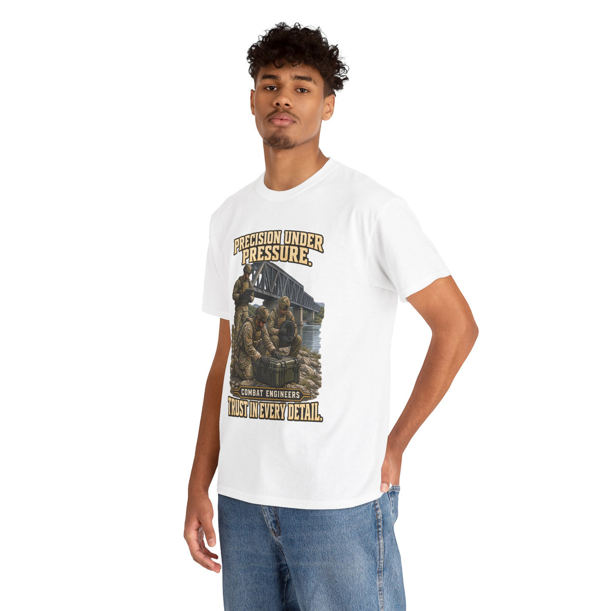 Precision Under Pressure Combat Engineer T-Shirt | Military Tribute