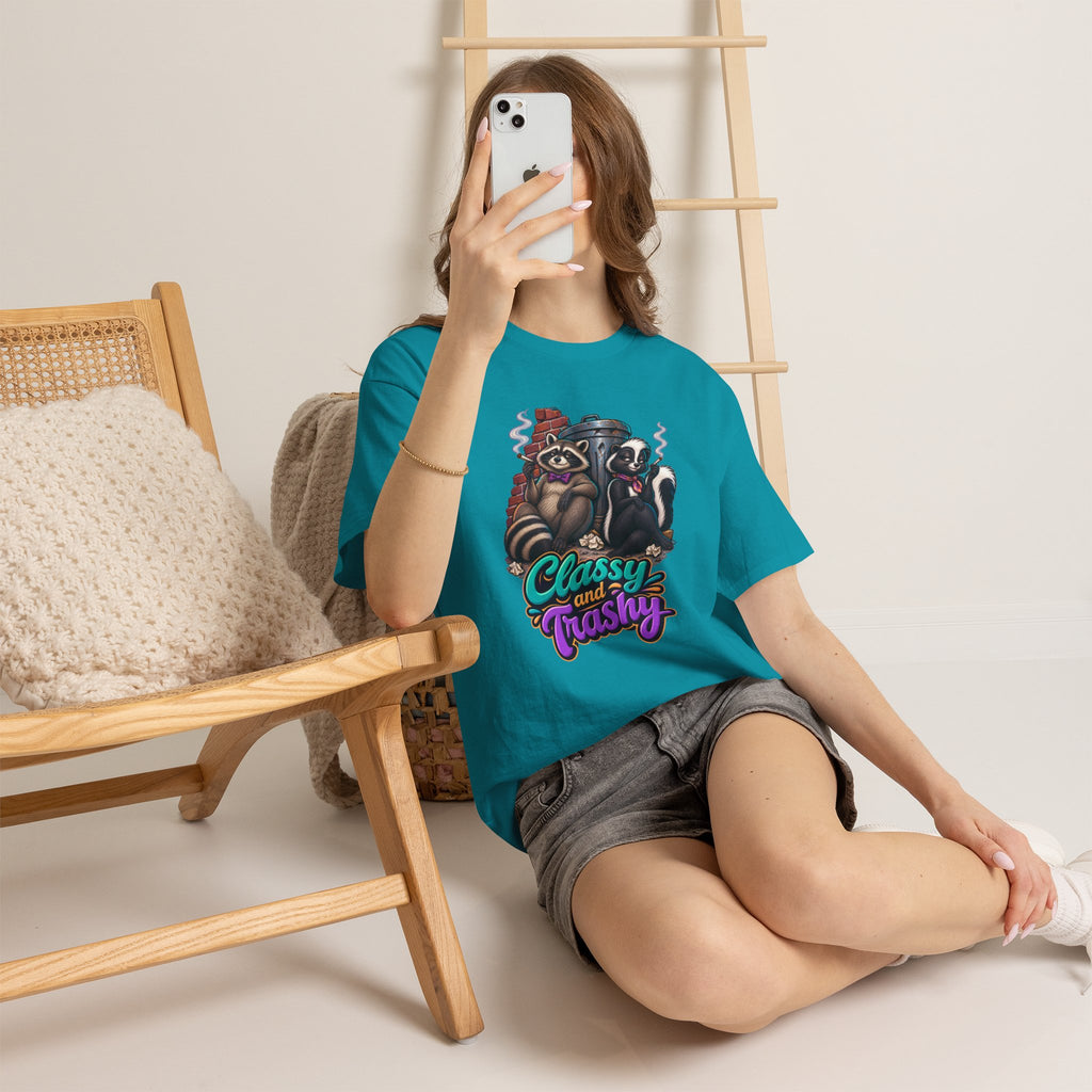 Classy and Trashy Raccoon T-Shirt | Trash Panda Humor