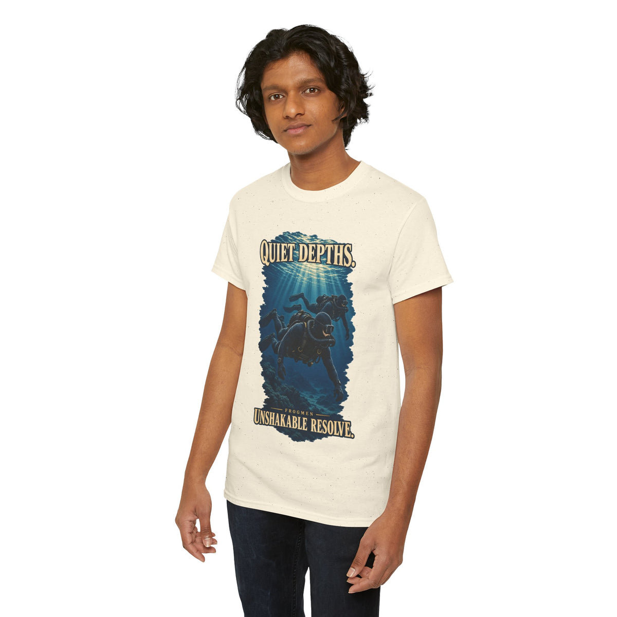 Quiet Depths, Unshakable Resolve T-Shirt | Military Diver Tribute