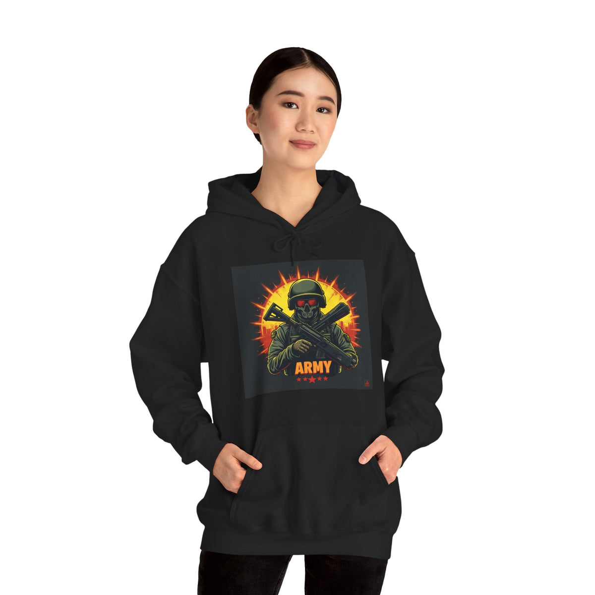Army Tribute Skull Soldier Hoodie | Intuition Within