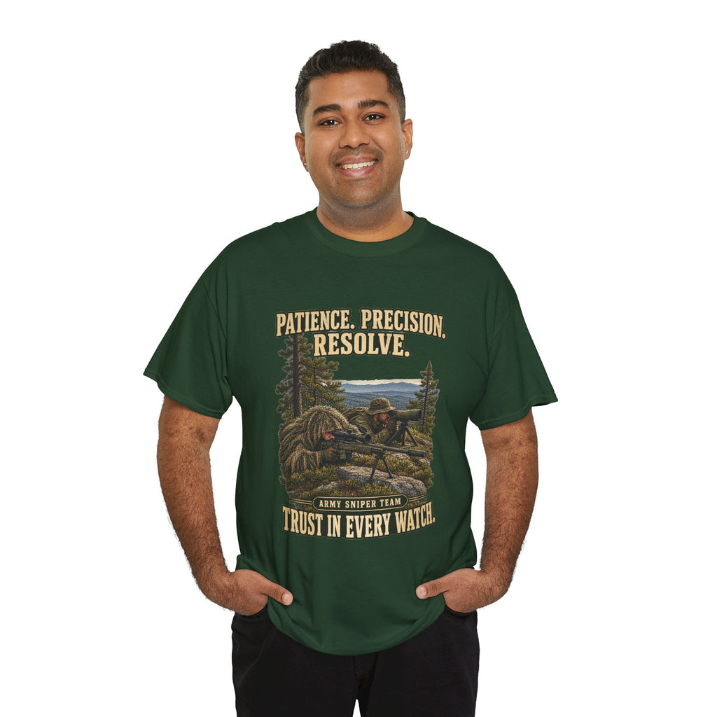 Patience, Precision, Resolve T-Shirt | Army Sniper Team Tribute