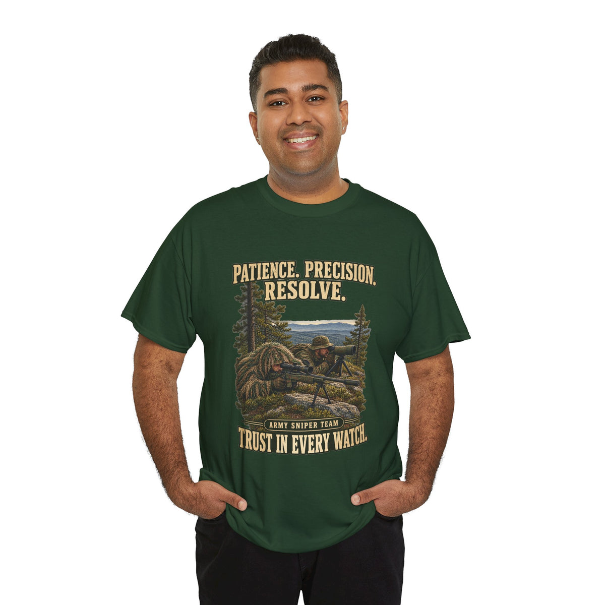 Patience, Precision, Resolve T-Shirt | Army Sniper Team Tribute