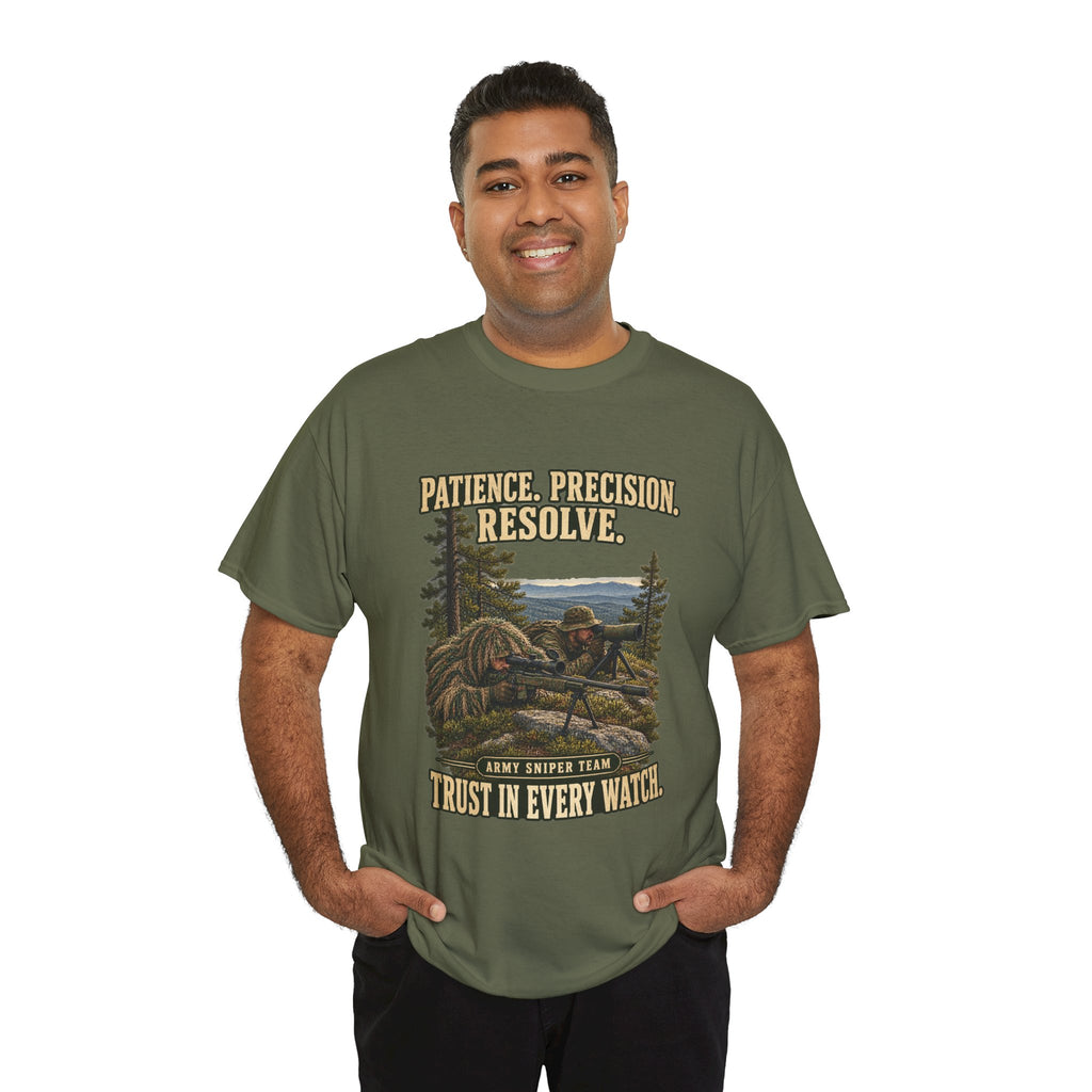 Patience, Precision, Resolve T-Shirt | Army Sniper Team Tribute