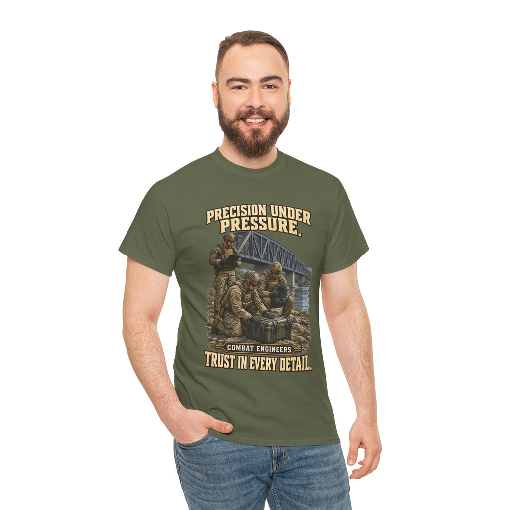 Precision Under Pressure Combat Engineer T-Shirt | Military Tribute