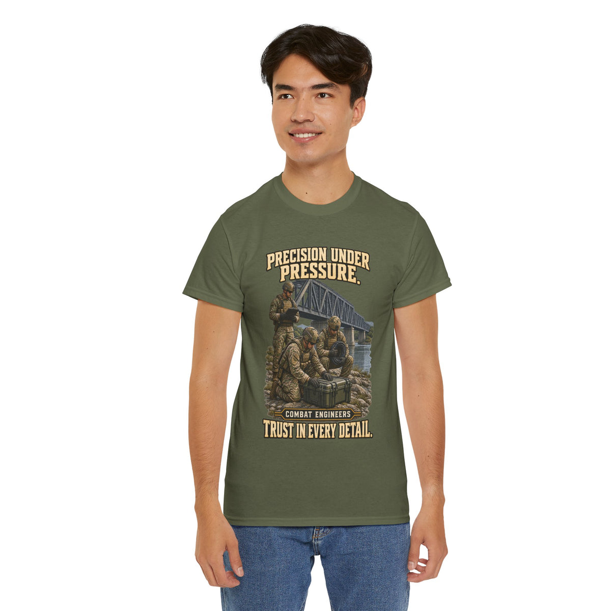 Precision Under Pressure Combat Engineer T-Shirt | Military Tribute