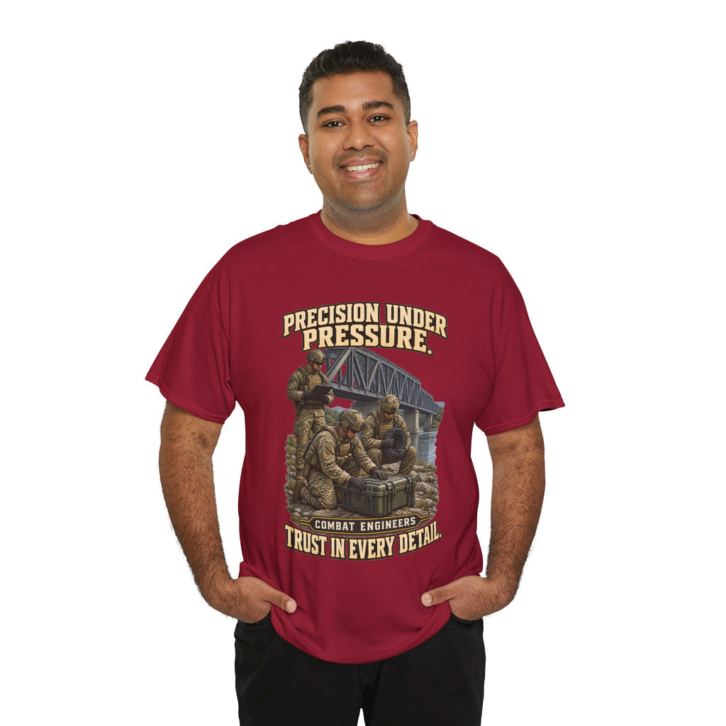 Precision Under Pressure Combat Engineer T-Shirt | Military Tribute