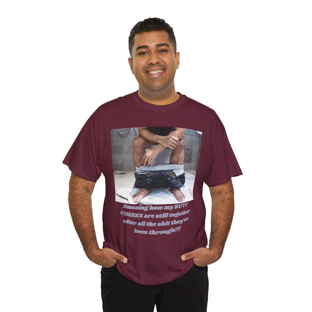 Still Together Bathroom Humor Tee – Male Design, Front Print | Intuition Within