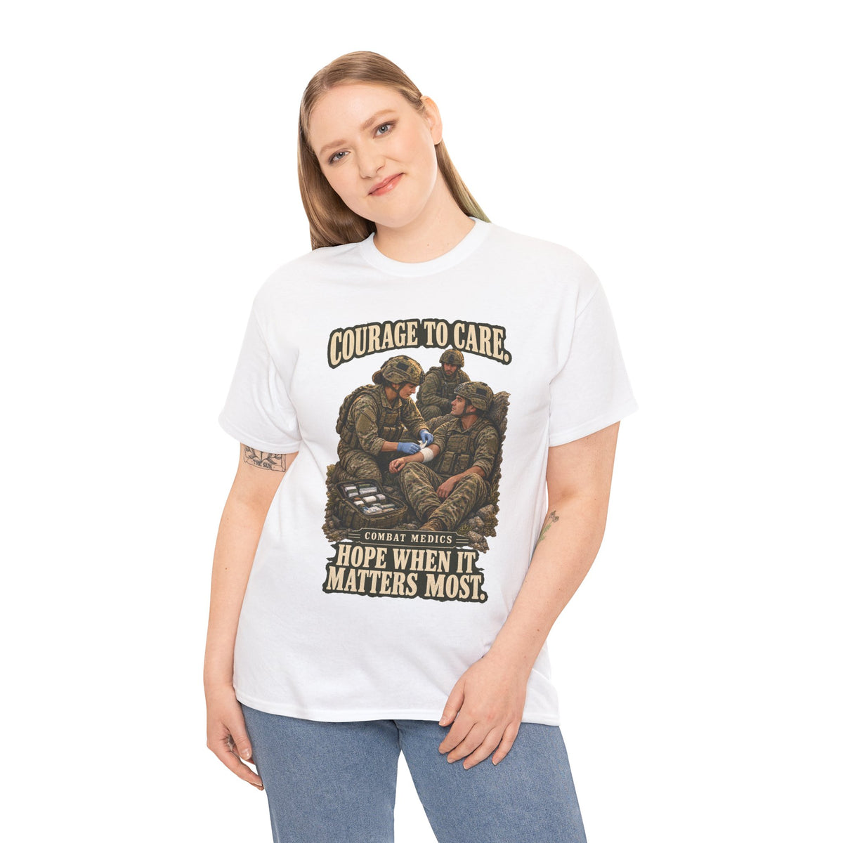 Courage to Care Combat Medic T-Shirt | Military Tribute