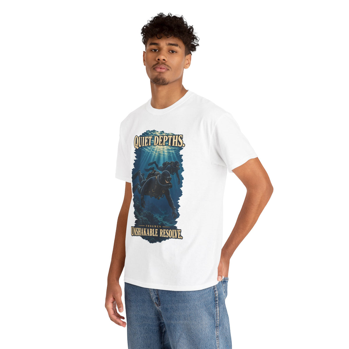 Quiet Depths, Unshakable Resolve T-Shirt | Military Diver Tribute