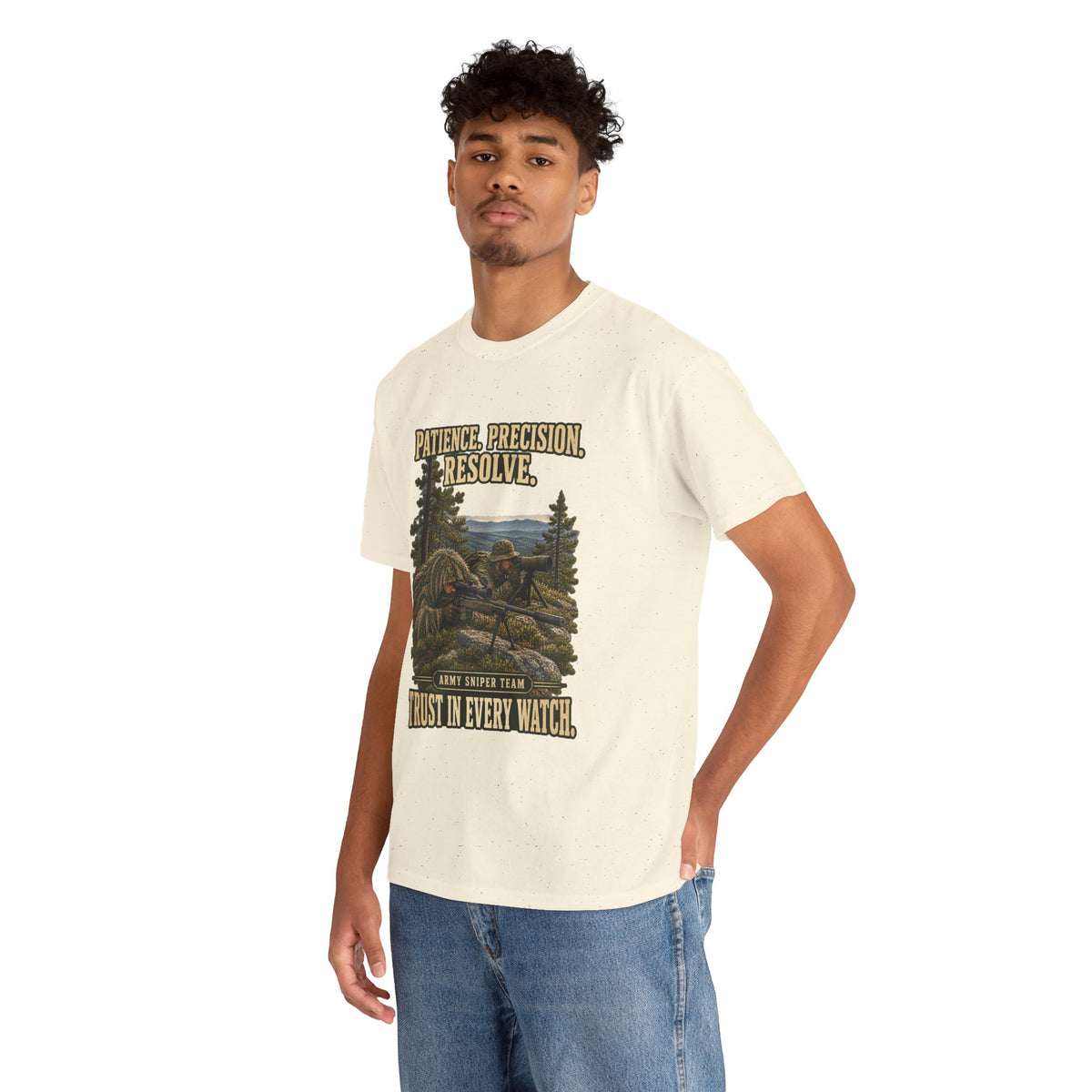 Patience, Precision, Resolve T-Shirt | Army Sniper Team Tribute