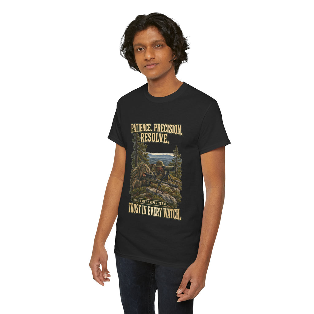 Patience, Precision, Resolve T-Shirt | Army Sniper Team Tribute