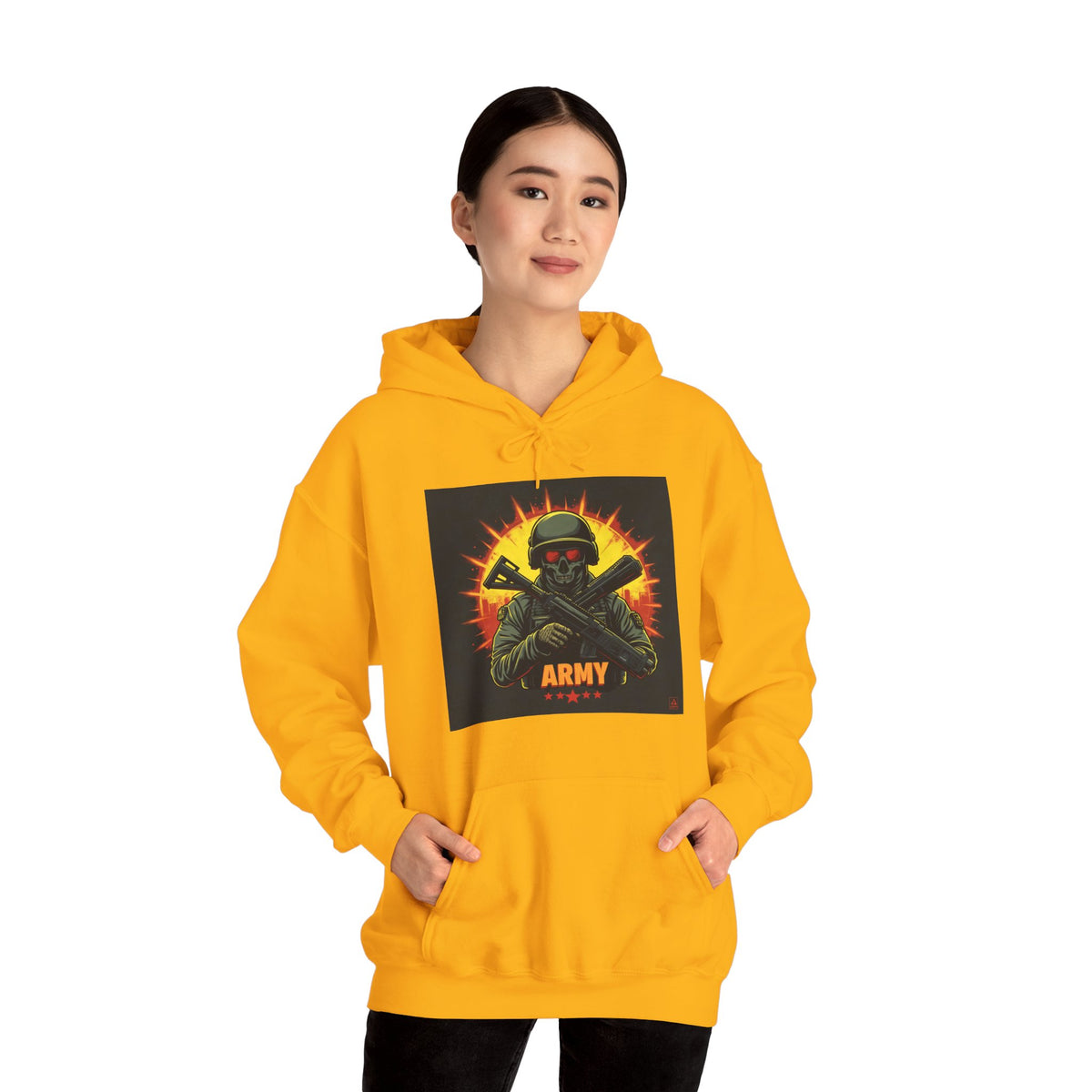 Army Tribute Skull Soldier Hoodie | Intuition Within