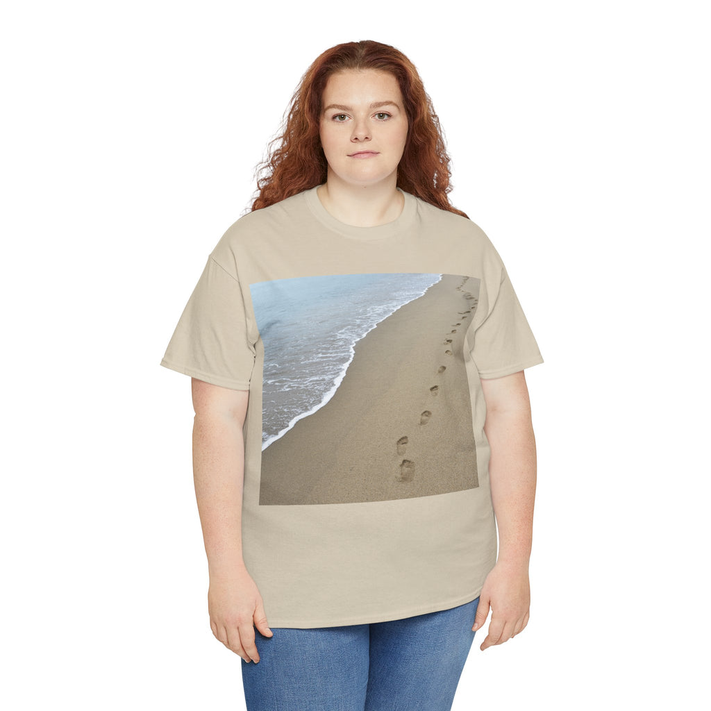 Beach Footprints Coastal Photo Tee – Front Print | Intuition Within