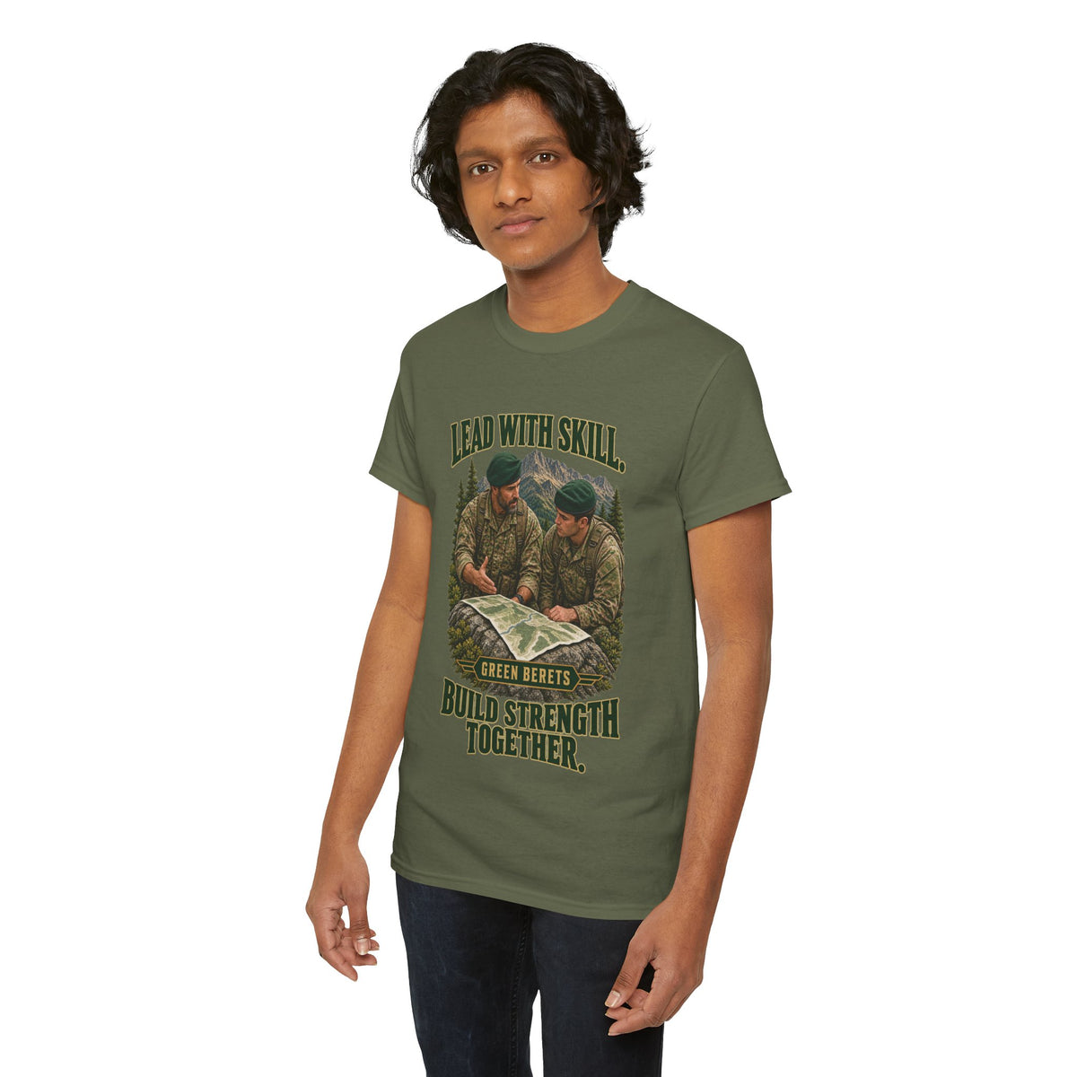 Green Berets Tribute T-Shirt | Lead with Skill, Build Strength Together