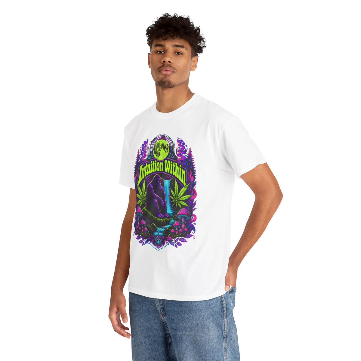 Moonlit Bigfoot Waterfall Graphic Tee