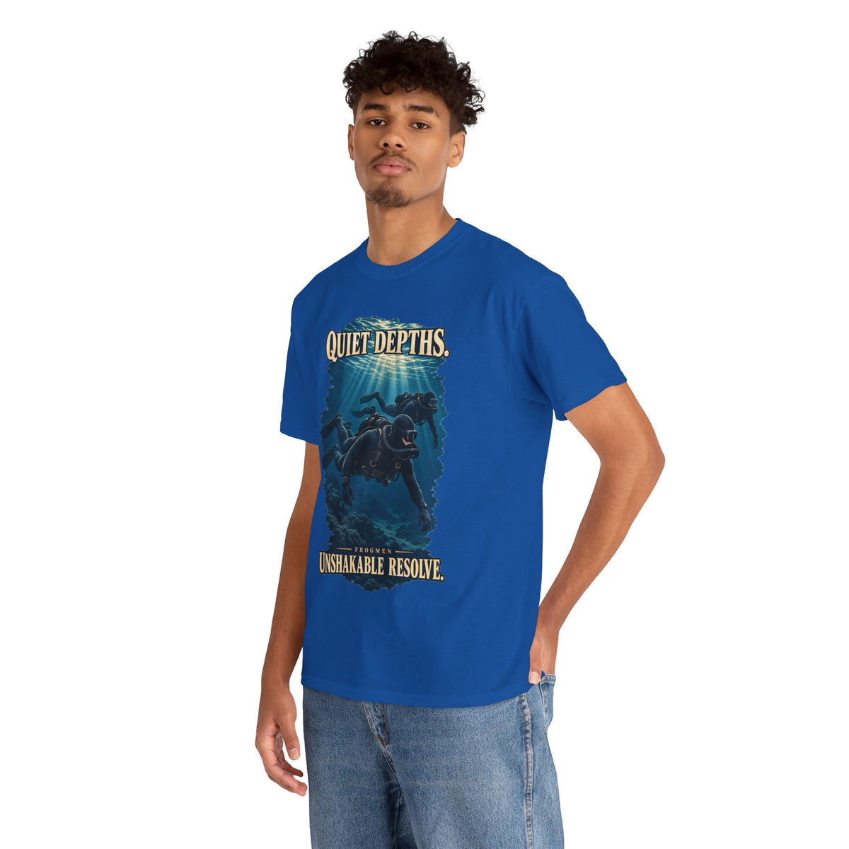 Quiet Depths, Unshakable Resolve T-Shirt | Military Diver Tribute