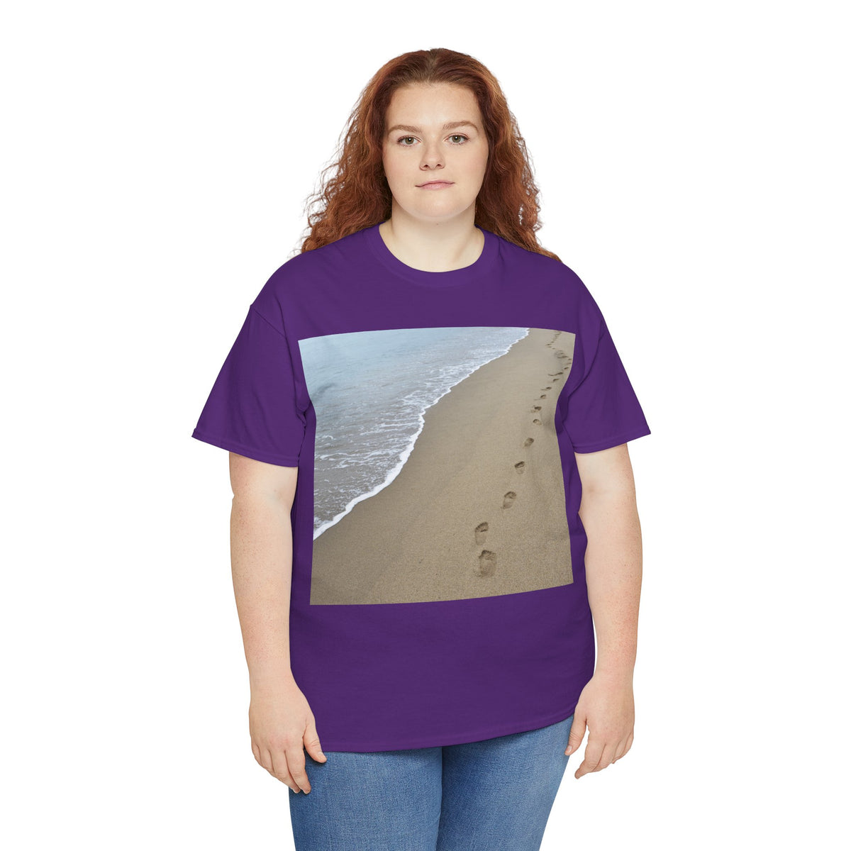 Beach Footprints Coastal Photo Tee – Front Print | Intuition Within