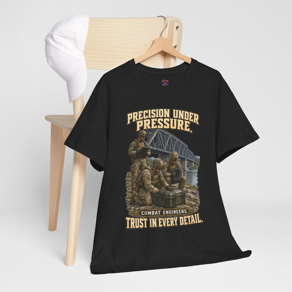 Precision Under Pressure Combat Engineer T-Shirt | Military Tribute