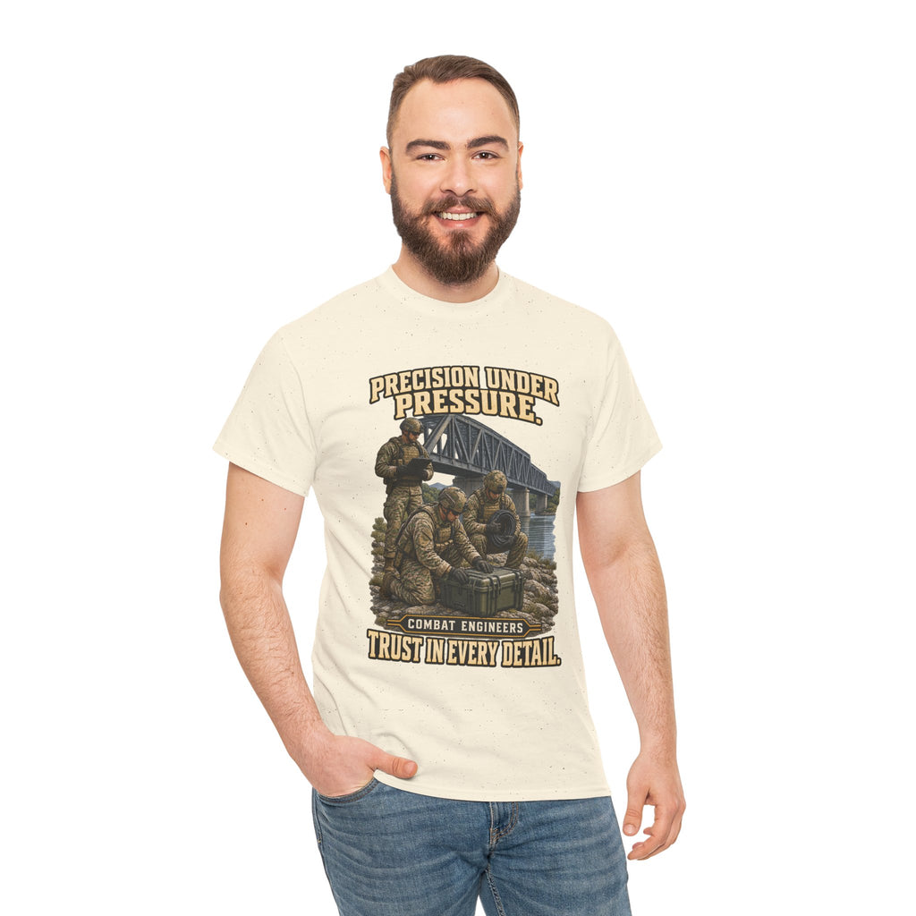 Precision Under Pressure Combat Engineer T-Shirt | Military Tribute