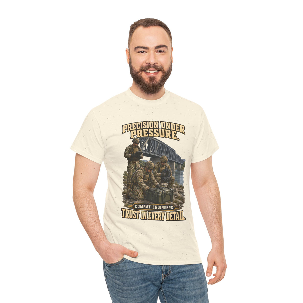 Precision Under Pressure Combat Engineer T-Shirt | Military Tribute
