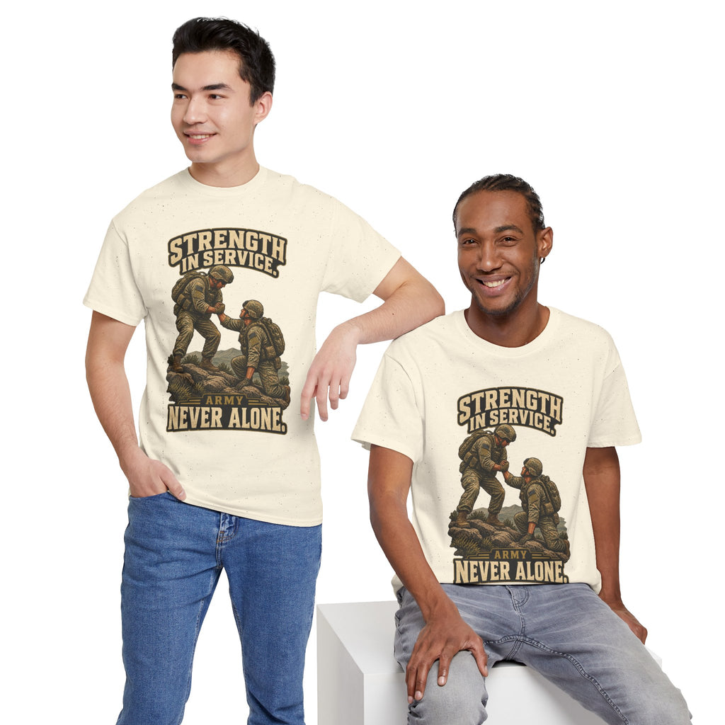 Strength in Service, Never Alone T-Shirt | Military Tribute