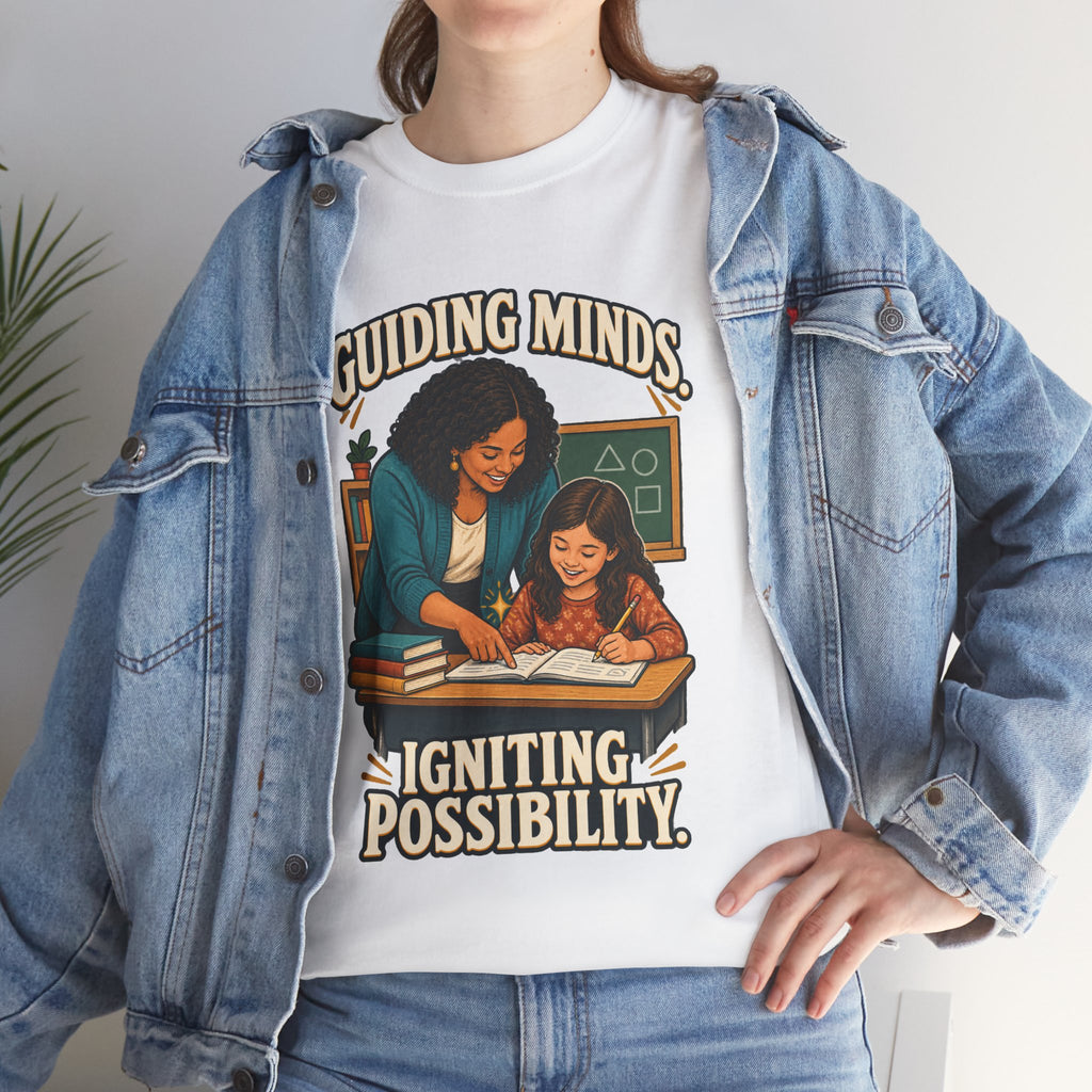 Guiding Minds, Igniting Possibility T-Shirt | Teacher Tribute