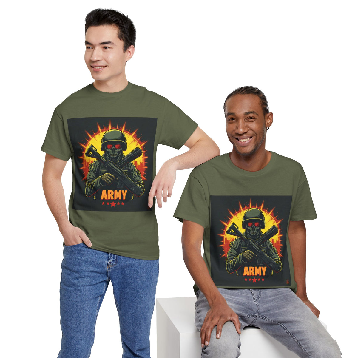 Army Skull Graphic T-Shirt