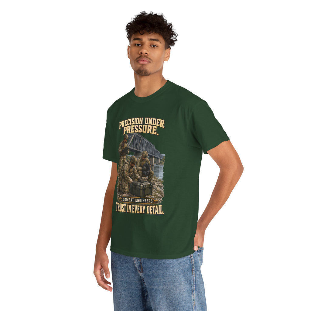 Precision Under Pressure Combat Engineer T-Shirt | Military Tribute