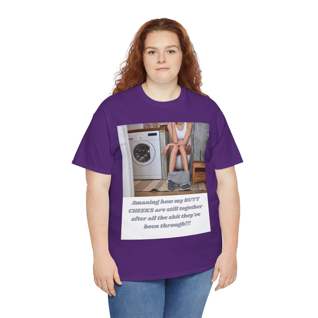 Still Together Bathroom Humor Tee – Female Design, Front Print | Intuition Within