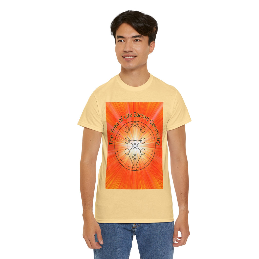 Tree of Life Sacred Geometry Tee – Orange Front Print | Intuition Within