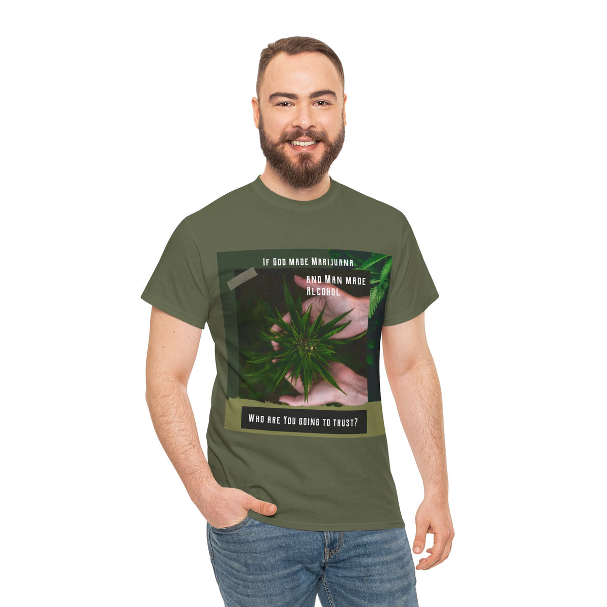 If God Made Marijuana Tee – Front Print | Intuition Within