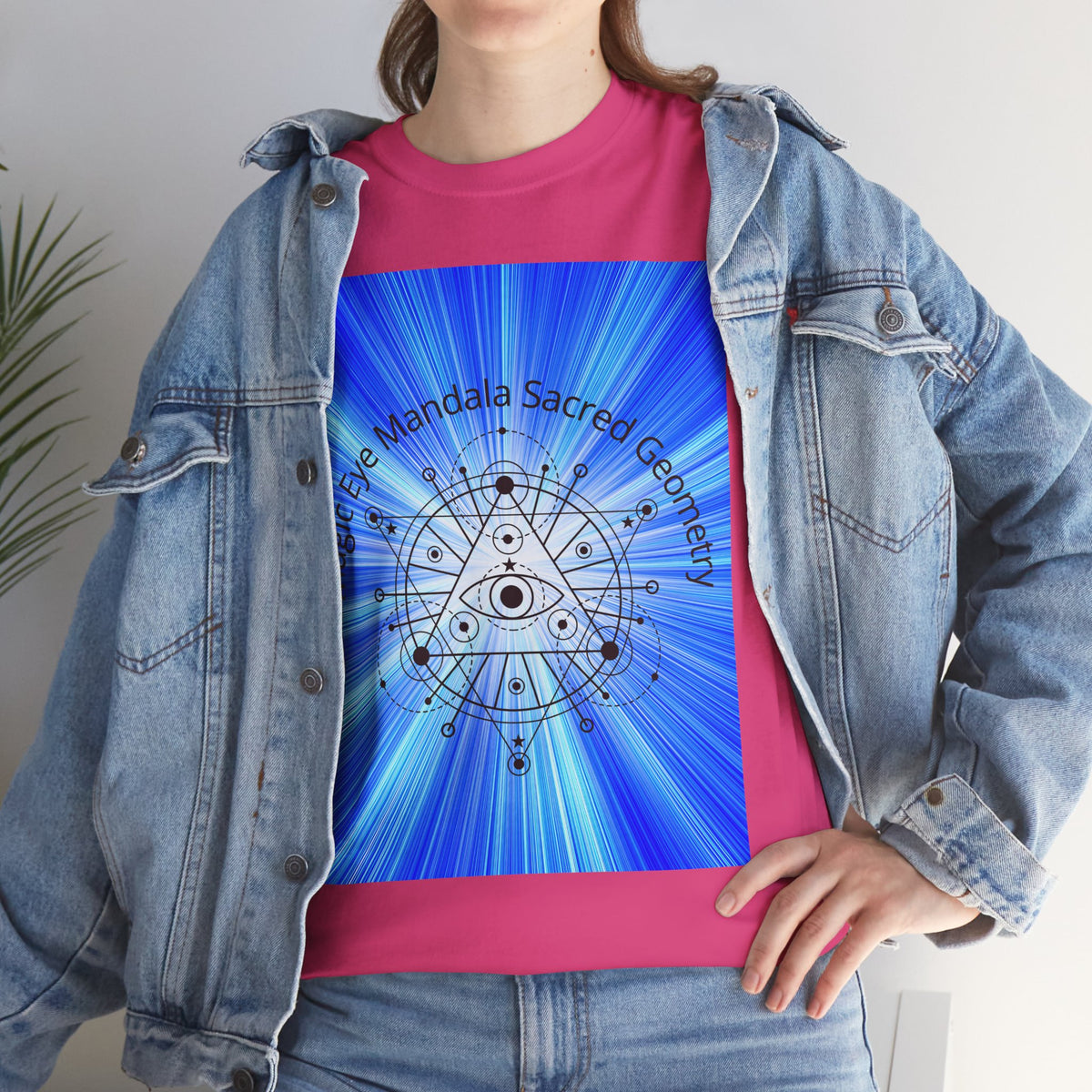 Blue Mandala Eye Sacred Geometry Tee – Front Print | Intuition Within