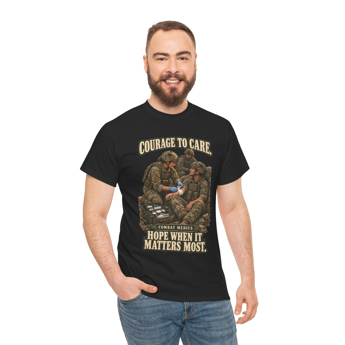 Courage to Care Combat Medic T-Shirt | Military Tribute