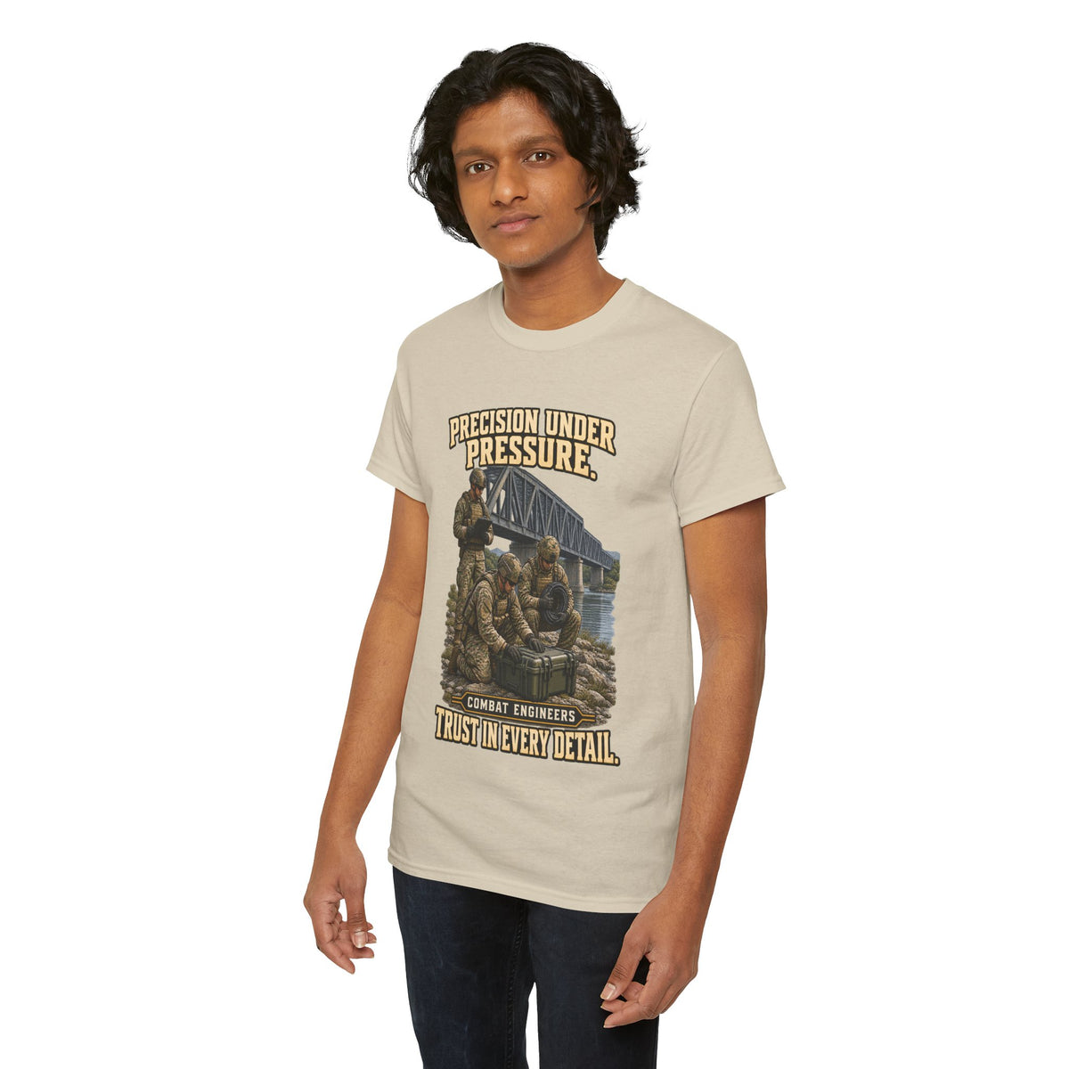 Precision Under Pressure Combat Engineer T-Shirt | Military Tribute