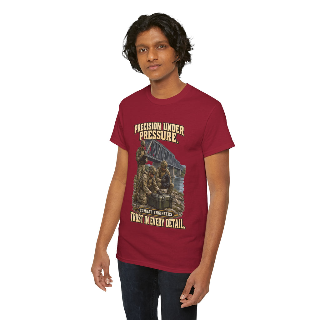 Precision Under Pressure Combat Engineer T-Shirt | Military Tribute
