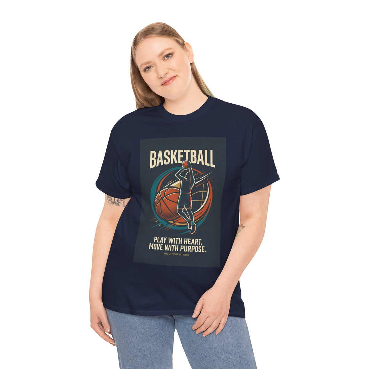 Play with Heart, Move with Purpose Basketball T-Shirt
