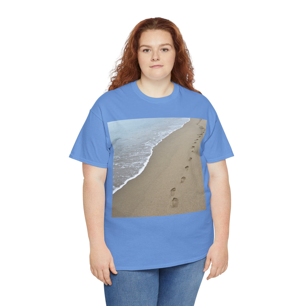 Beach Footprints Coastal Photo Tee – Front Print | Intuition Within