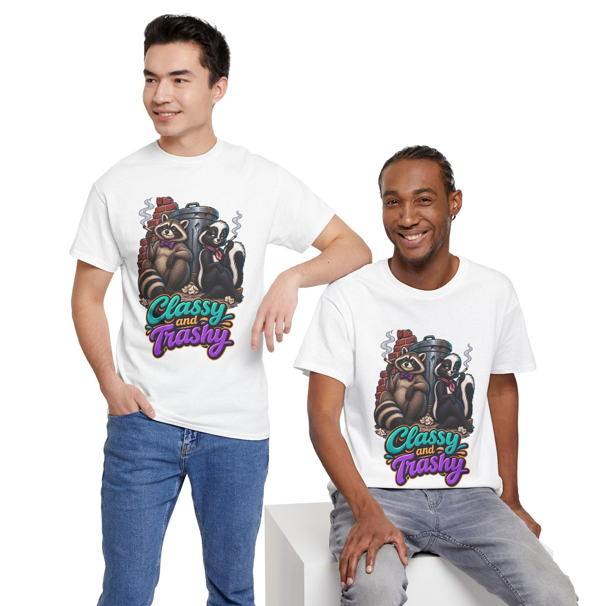 Classy and Trashy Raccoon T-Shirt | Trash Panda Humor