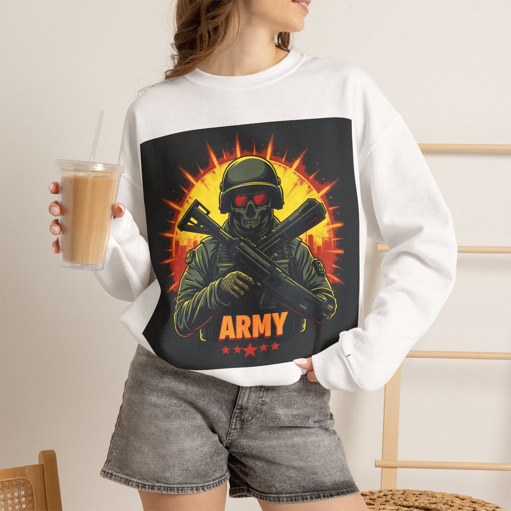 Army Tribute Skull Graphic Sweatshirt | Intuition Within
