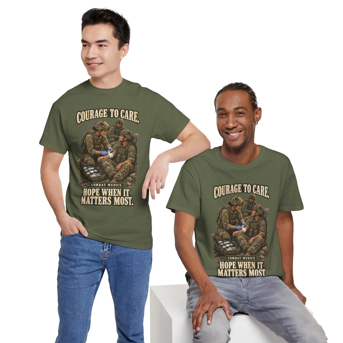 Courage to Care Combat Medic T-Shirt | Military Tribute