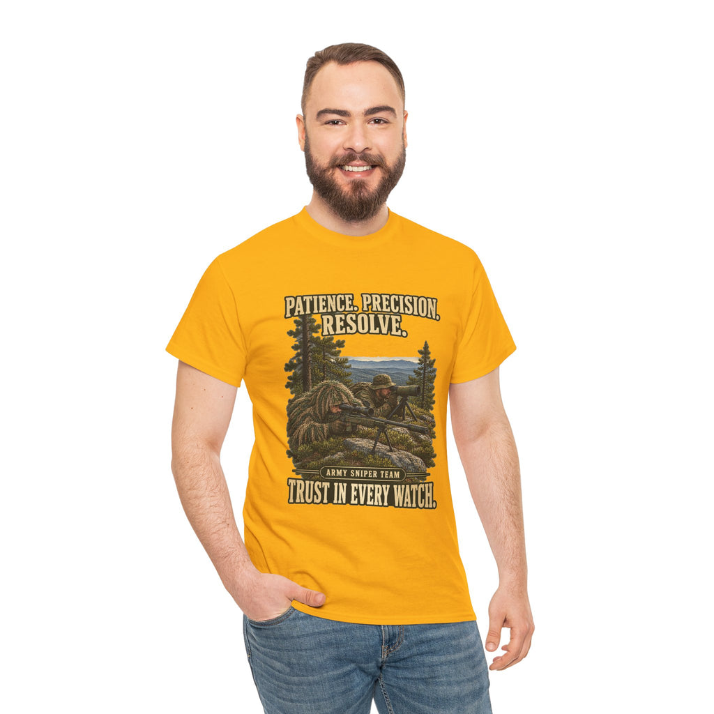 Patience, Precision, Resolve T-Shirt | Army Sniper Team Tribute