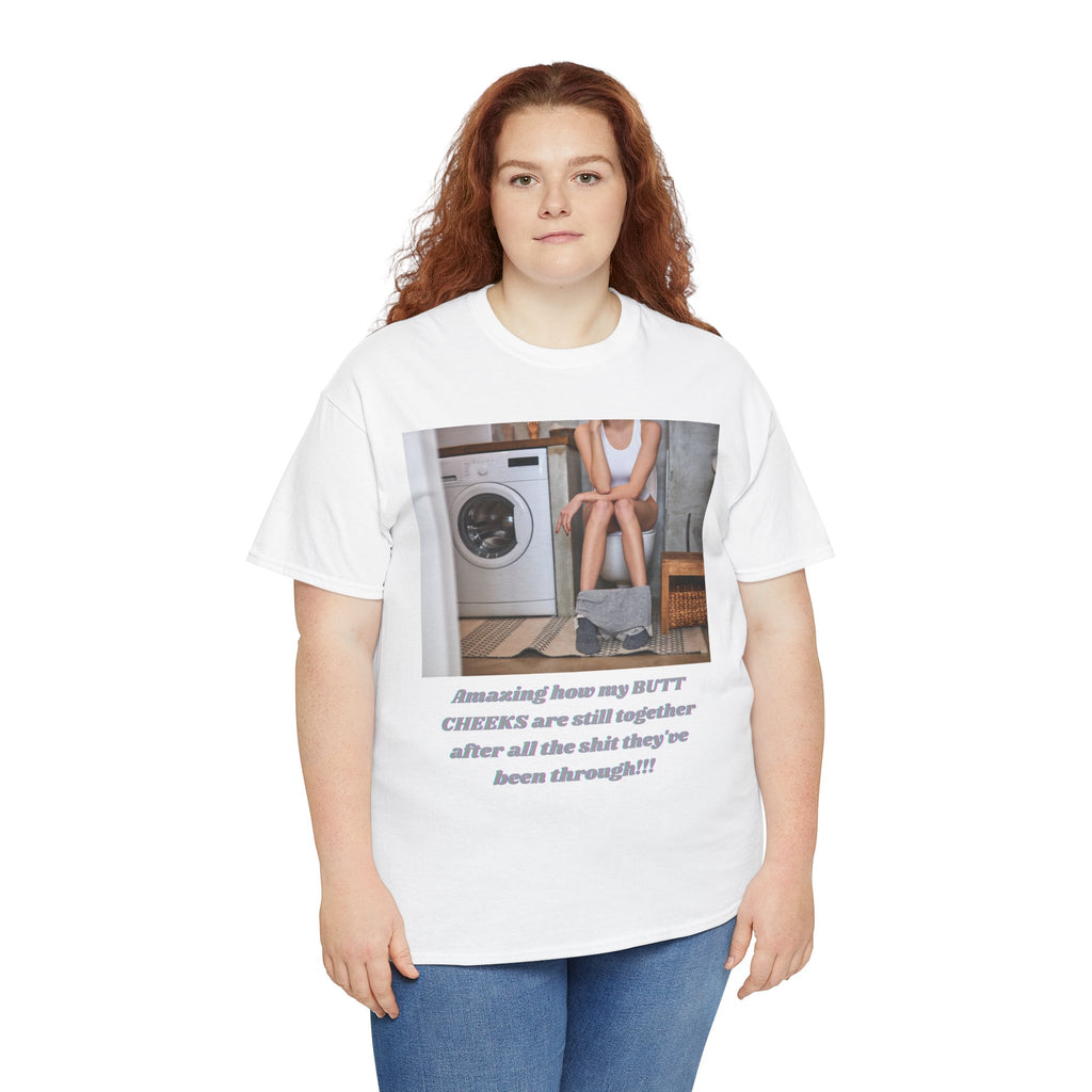 Still Together Bathroom Humor Tee – Female Design, Front Print | Intuition Within